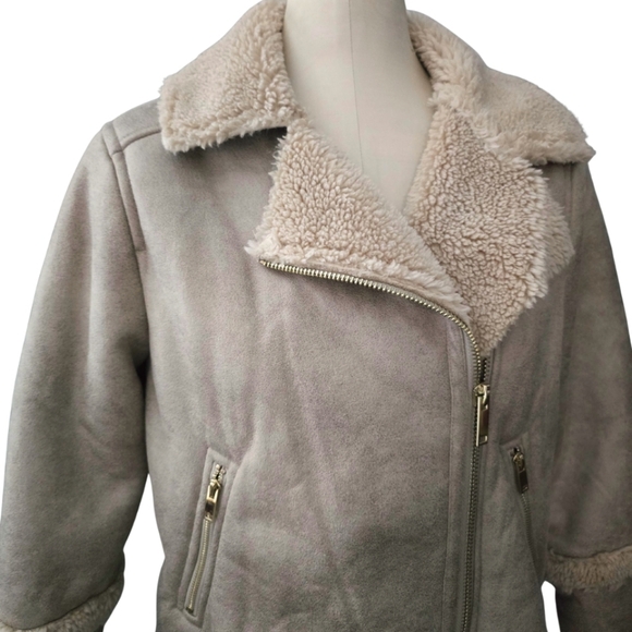 Miss Selfridge Borg Jacket Aviator Shearling Faux Fur US 10/UK 14/EU 42 - Picture 4 of 8